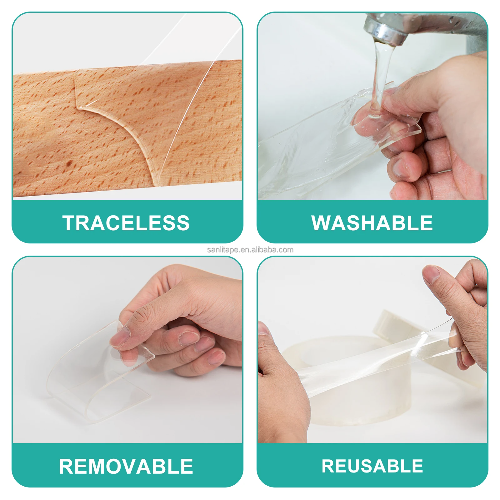 High Sticky Clear Tape Festival Decoration 1mm x 6mm x 3m Double Sided Adhesive Nano Tape