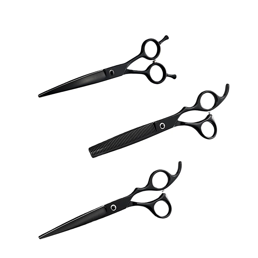 Dog Scissors Stainless Steel Grooming Shears Colorful Pet Scissors Set With Leather bag Packing