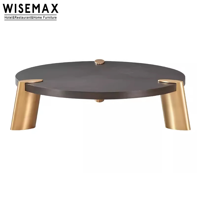 WISEMAX FURNITURE Nordic Simplicity style Elegant Metal hotel-grade tea table Solid Wood durable Marble Coffee Table for home