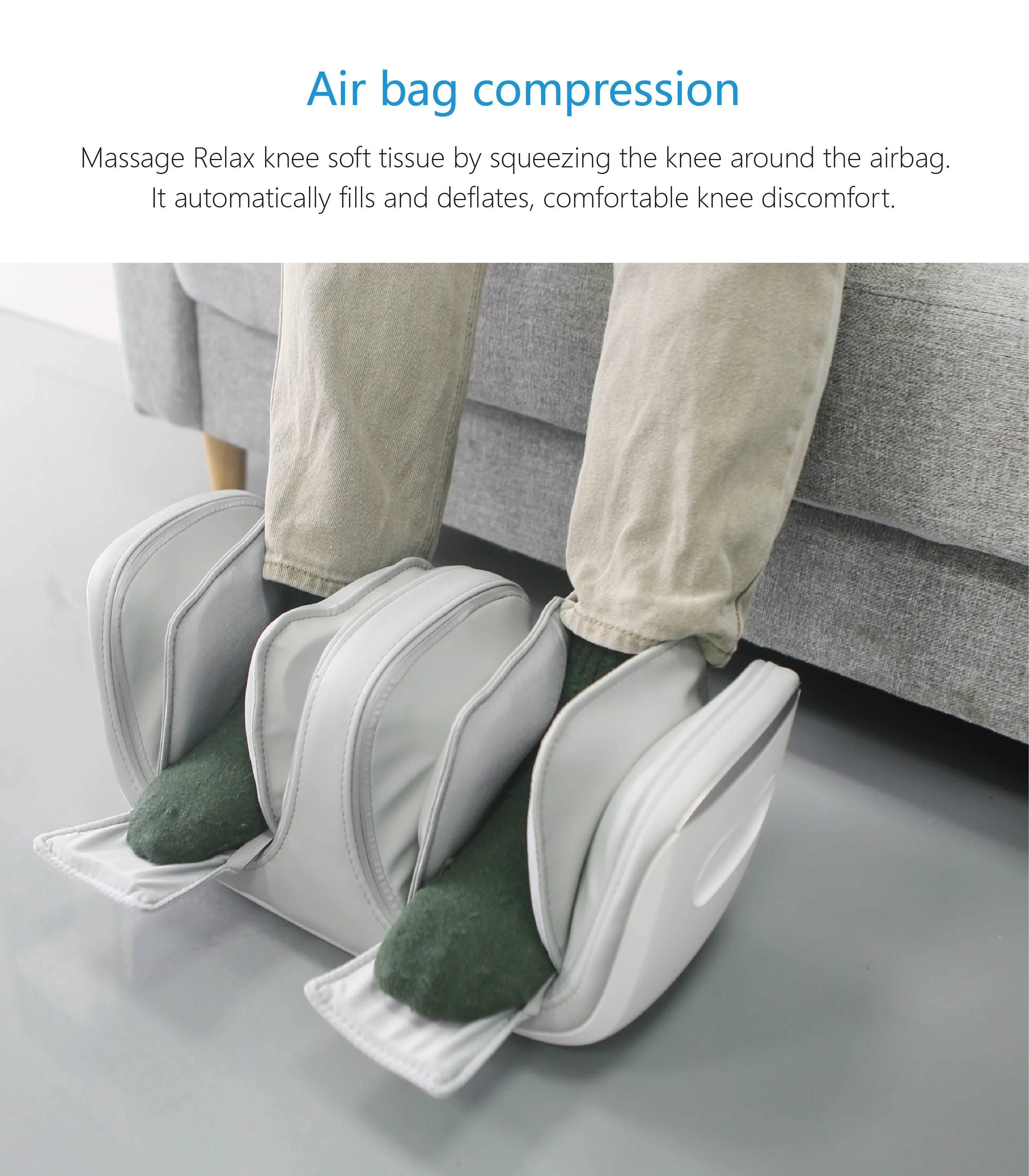 OEM ODM Air Compression Leg Massager Healthcare With Heating Vibration Tapping Shiatsu Leg Knee Air Pressure Massager Machine