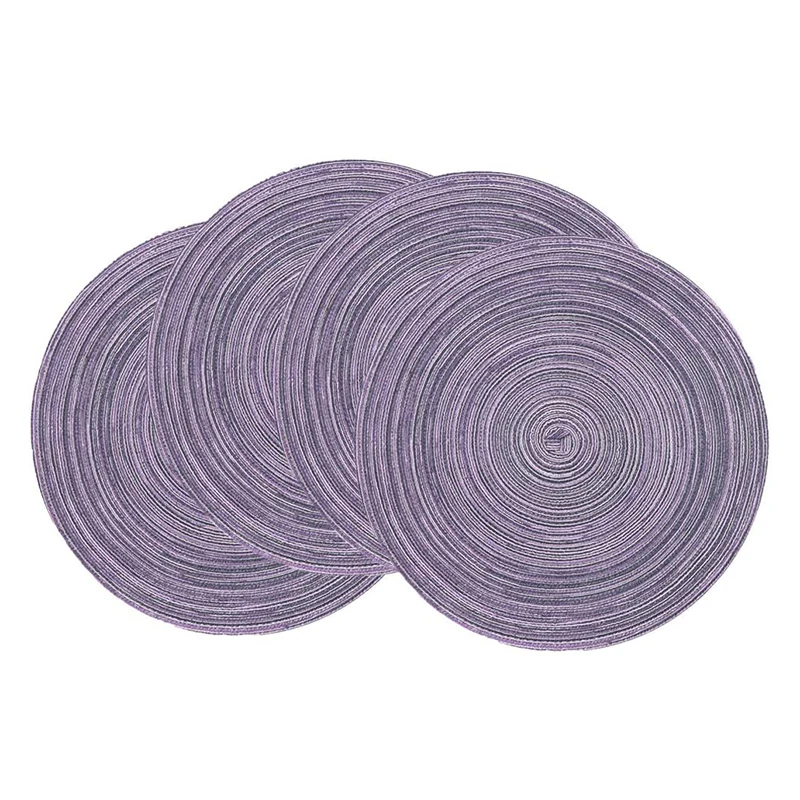 Round Placemats Braided Cotton Place Mats 15 inch for Kitchen Dining Table Holiday Party Round Placemats