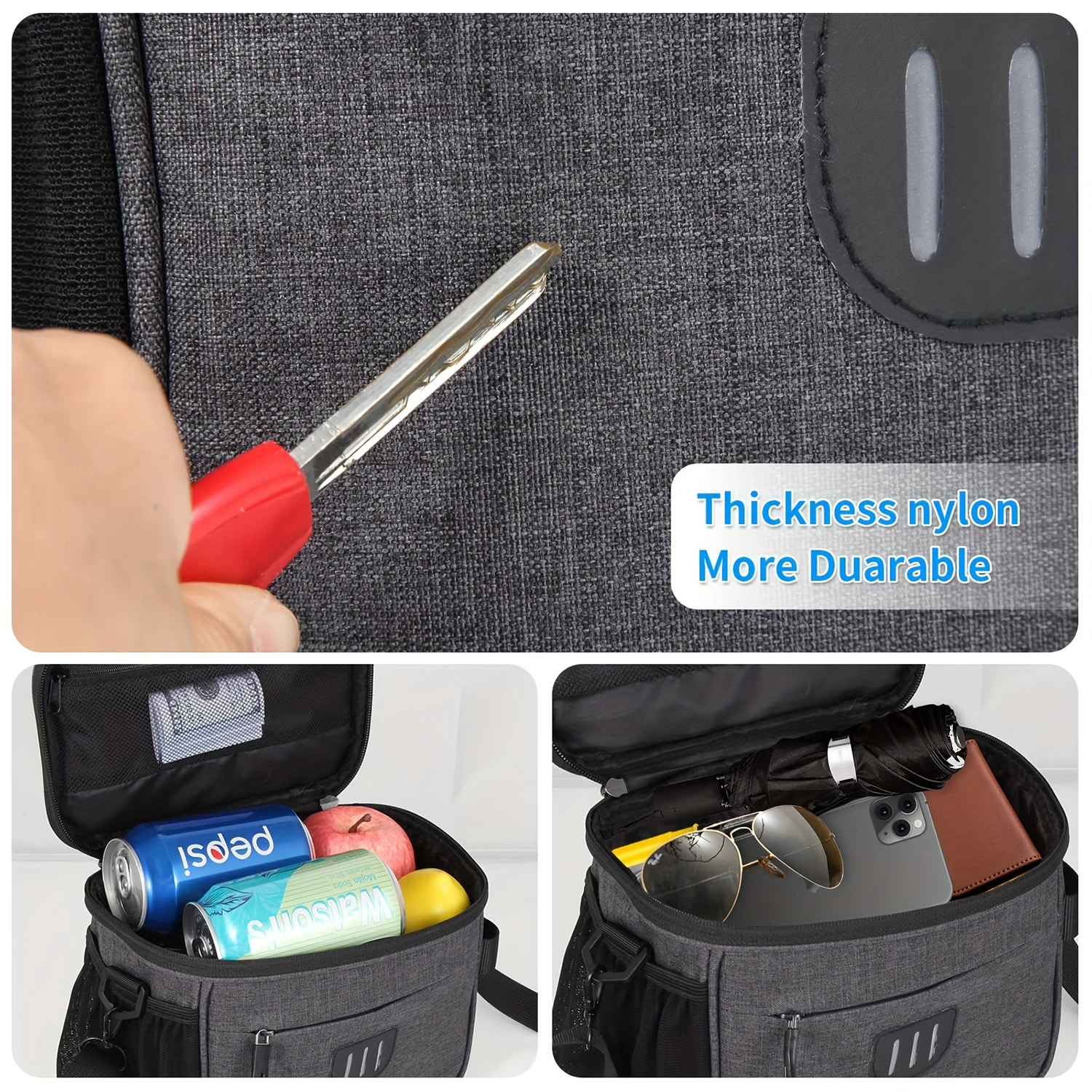 Bike Handlebar Bag Large Bicycle Front Storage Pouch Bag 6.5 inch Transparent Pouch with Shoulder Strap