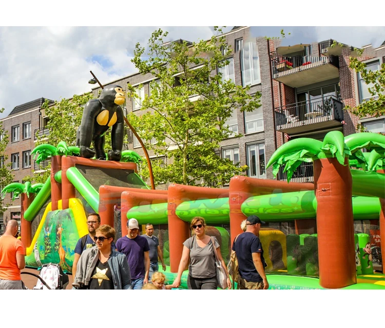 Детский надувной замок структуры gonflables обезьяна надувной дом вызов надувная полоса препятствий оптовая продажа