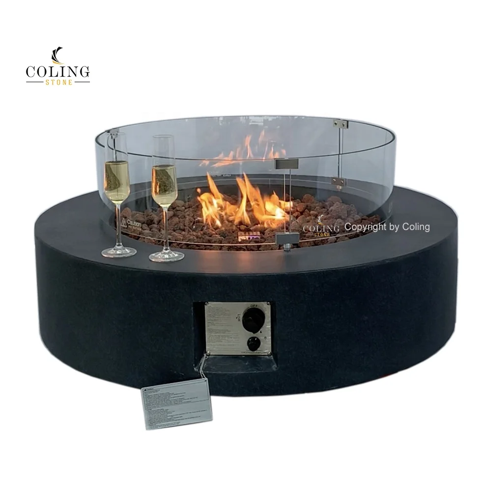 CG004-5 fire pit garden furniture round table gas fire pit lava rock
