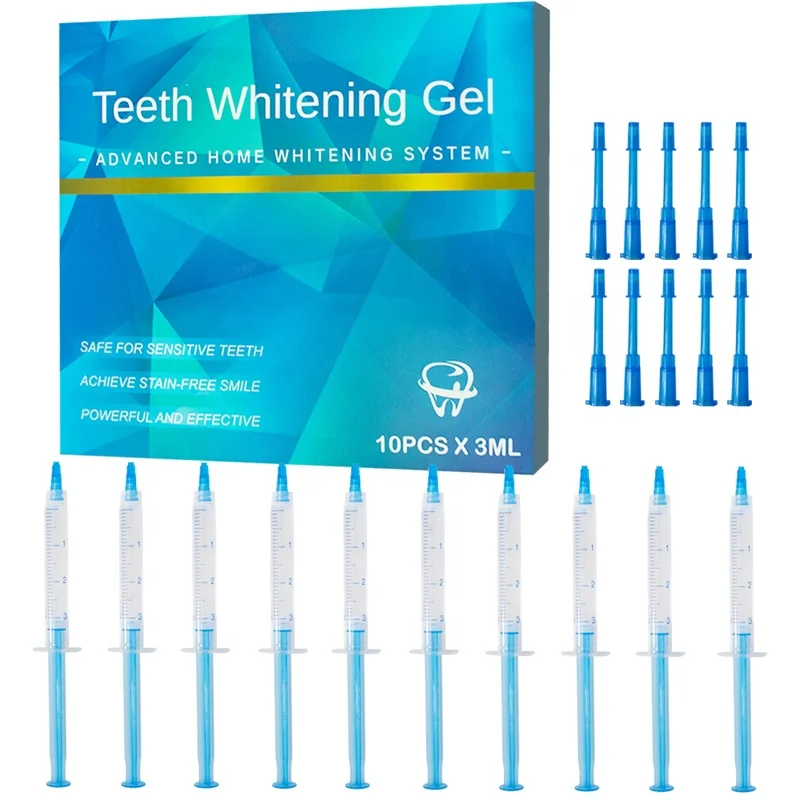 10 PCS 3ML Tooth Whitener White LED Dental Bleaching System Teeth Whitening Gel Kit