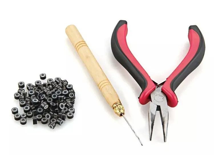 500pcs Hair Extension Micro Rings Beads 5*3*3mm Silicone Lined Tip Links Tube for Extensions Hair Beads for Braids Hair