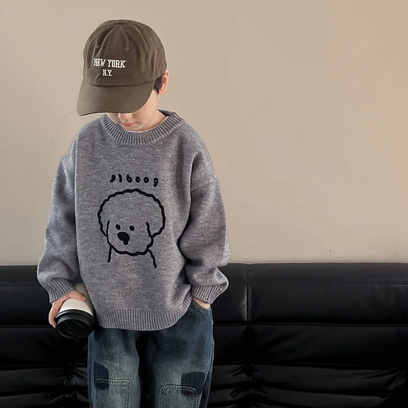 618 Christmas new year red child baby boy sweater infant toddler girls knitted shirt cute poppy warm clothing wholesale