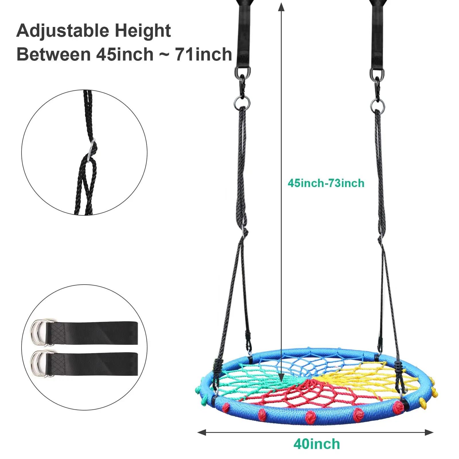 Outdoor Plastic Swing Children Swing Kids PE Rope Swing