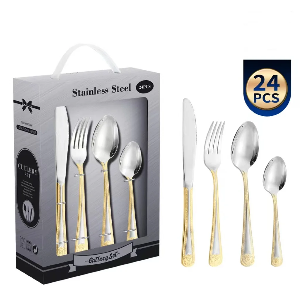 24 шт. набор столовых приборов из нержавеющей стали