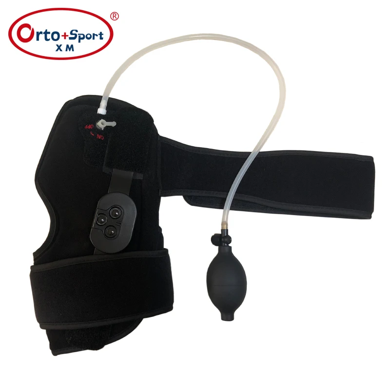 Hinged Adjustable Pneumatic Knee Support with Patella Gel Pad Side Stabilizers