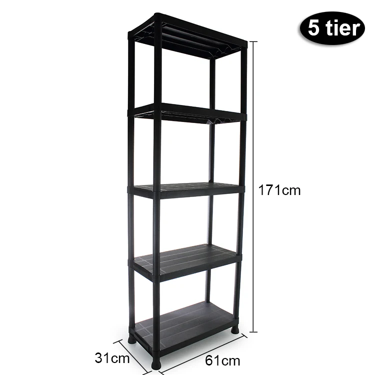
black big size 5 shelves large items storage rack 