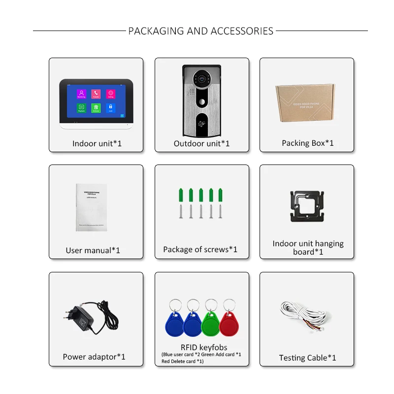 Hot sellers wifi waterproof smart tuya poe 1080p video door bell intercom system for home wired video door phone