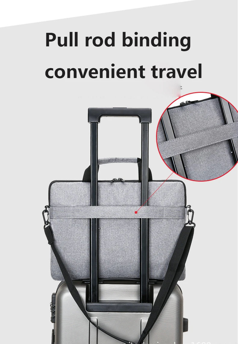 Latest protective vertical  Custom Fashionable waterproof Anti Theft Mens Storage Laptop Briefcase Bags with strap