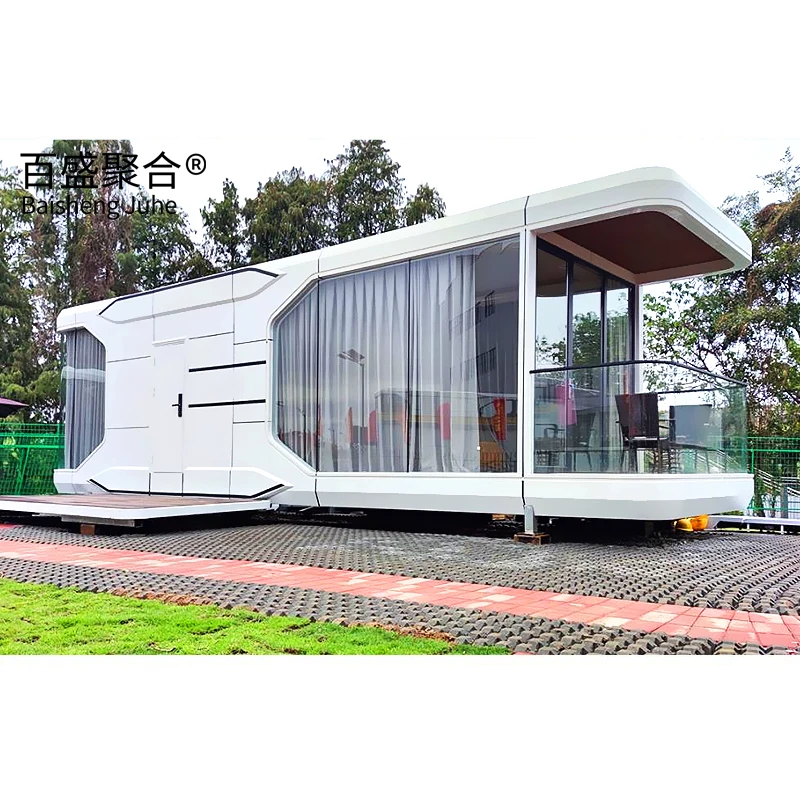 Luxury Eco Prefab Outdoor Space Capsule Home 2 Bedrooms With Kitchen Commercial Modular Capsule House For Sale