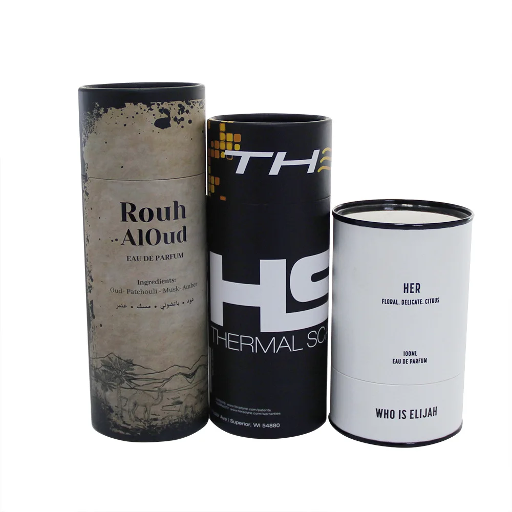 Custom Logo Cardboard Paper Round Tube Scarf Packaging Cylinder Gift Box With Window