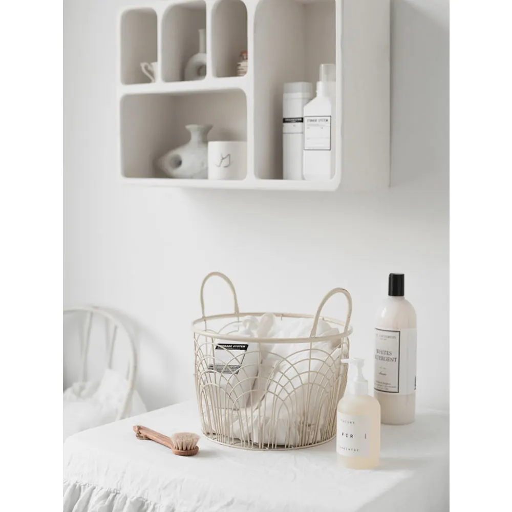 Hot Selling Extra Large white metal clothing organation Storage Baskets for decorative with handle