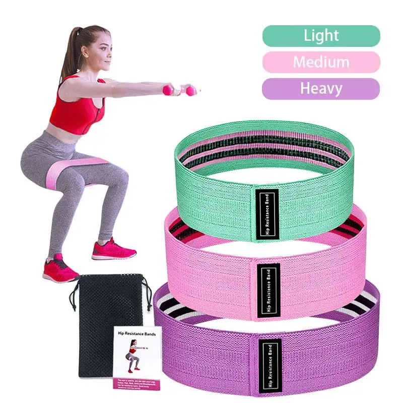 Non Slip Fit Tightly Customize Resistant Green Band Long Fabric Resistance Bands