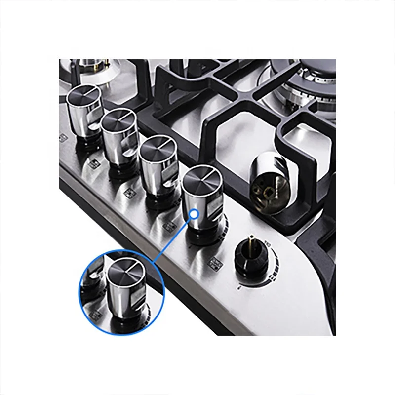 OEM ODM Gas Hob Kitchen Stainless Steel 5 Burner Gas Cooker