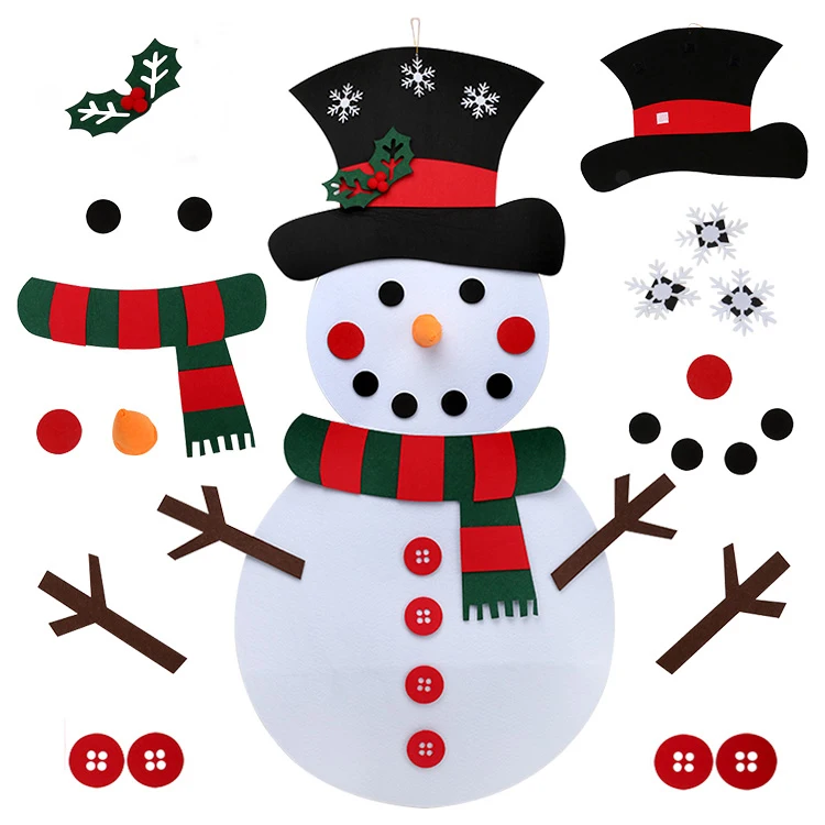 Felt christmas tree snowman set  indoor home decoration ornament wall hanging ourwarm wholesale