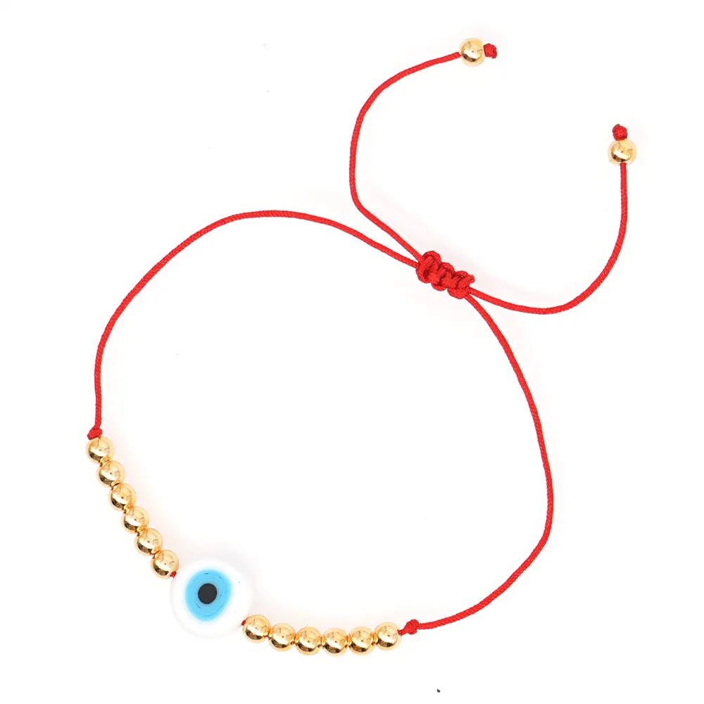 Adjustable Bohemian Evil Eye Shell Bracelet with Seed Beads Woven Braided Rope for Party Wedding or Gift