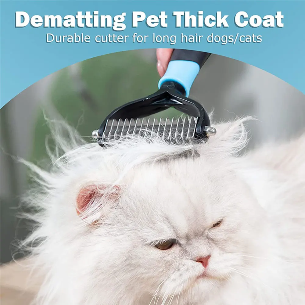 Best Selling Pet Grooming tool- 2 Tool 2 Sided Dematting Undercoat Rake steel Brush Combs For small animals Dogs And Cats