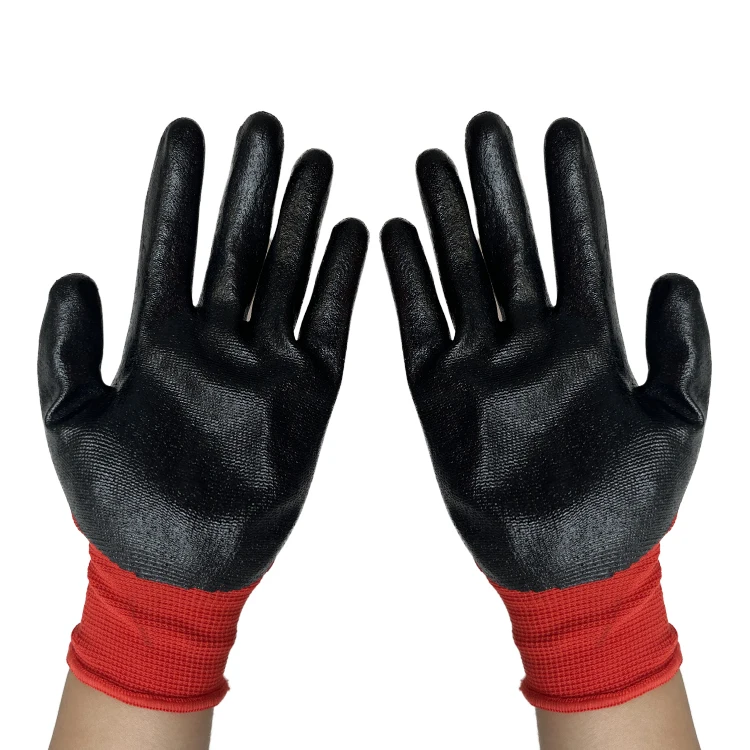 China Wholesale Construction Garden Safety Work Gloves & Protective Gear Rubber Latex Rubber Coated Gloves for WorkChina W