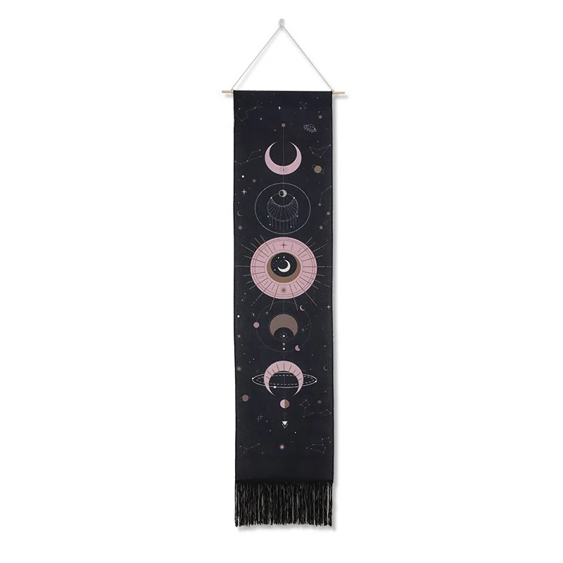  Пользовательские Таро Sun Moon Phase гобелен домашний декор макраме из хлопка и льна с кисточками семь чакр спальня настенная