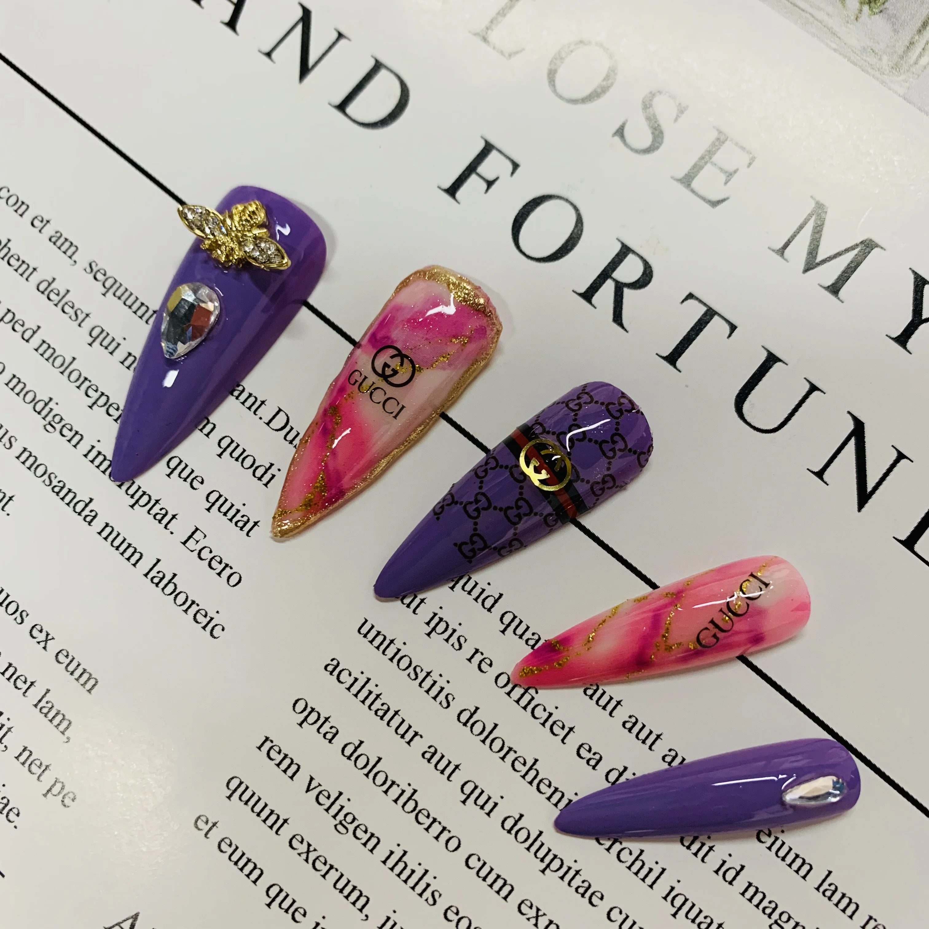 Latest Trendy Press On Nails Long French Coffin Ballerina Fake Nails Elegant Acrylic Nails Artificial Fingernail Tips