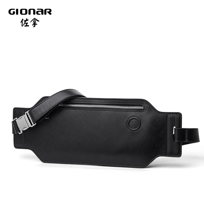 Genuine Leather Outdoor Men Male Fanny Pack Custom Waist Bag Money Phone Belt  Bag  Fashion Waist Bag