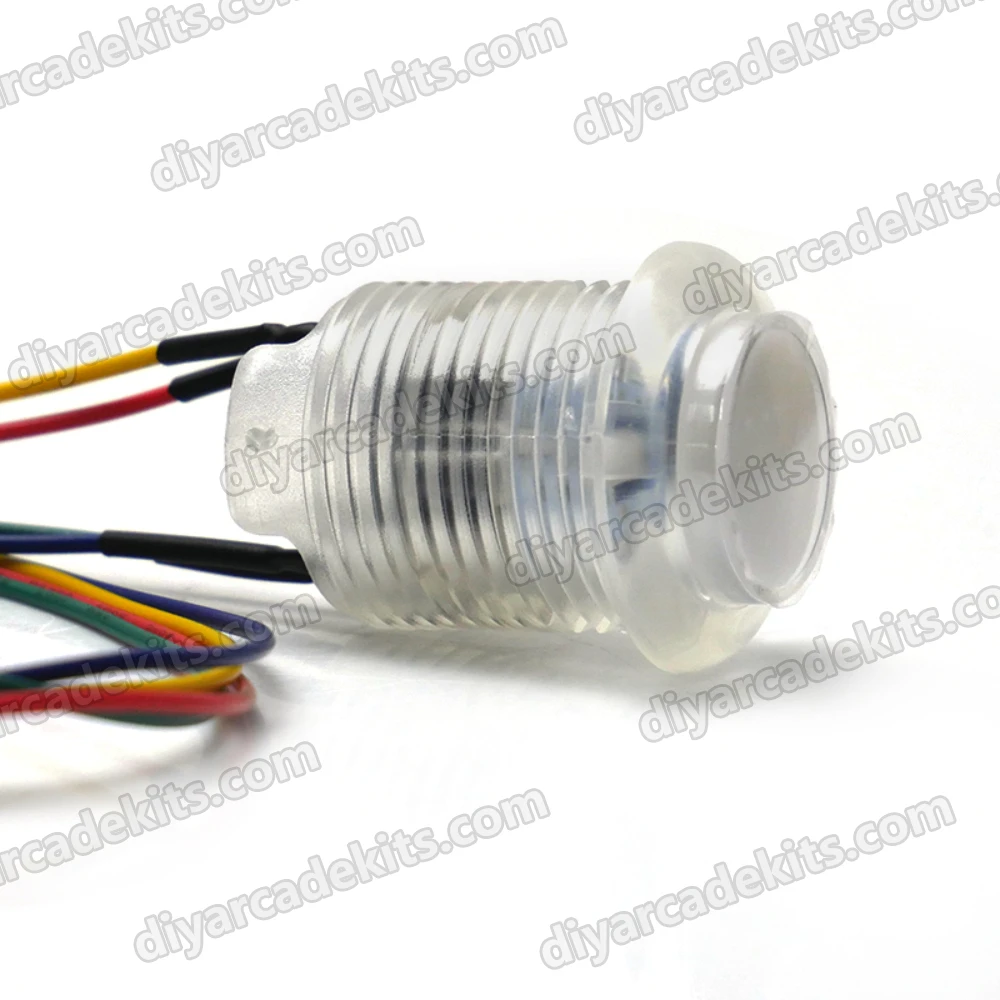 3.3V Illuminated Button Switch LED Concave Cover Button 7 Ribbon GoldLeaf RGB Push Button Accessories for Arcade Pinball Machine