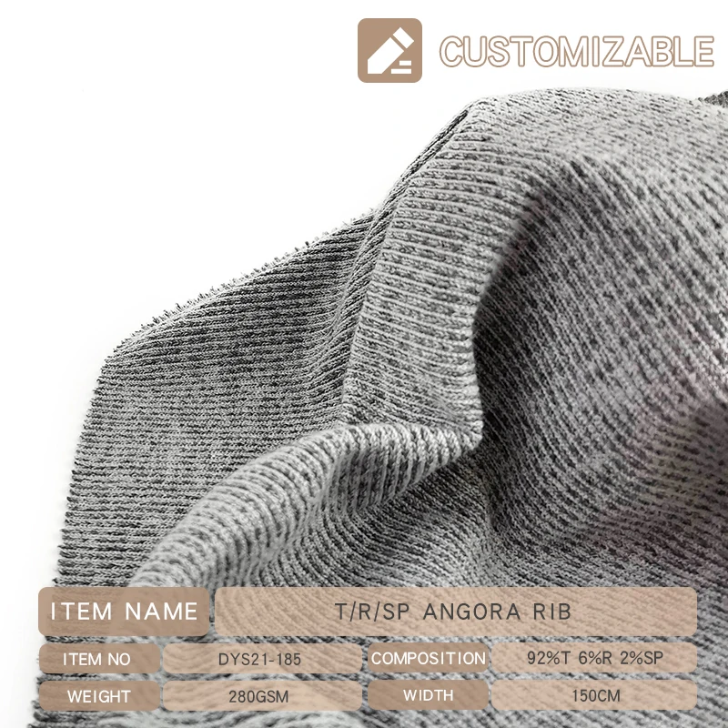  ESSE TEXTILE T/R/SP ANGORA ребро спандекс ткань для свитера