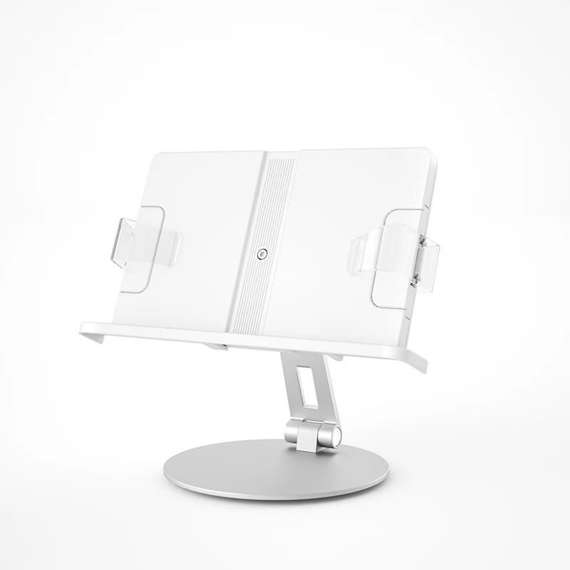 Adjustable Desktop Cookbook and document Holder with Rotatable Swivel Base Foldable and Portable Book Stand Pad Stand