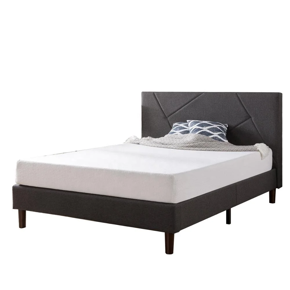 Стильный дизайн коммерческого использования льняной ткани обитый Король Королева Полный размер платформа кровать