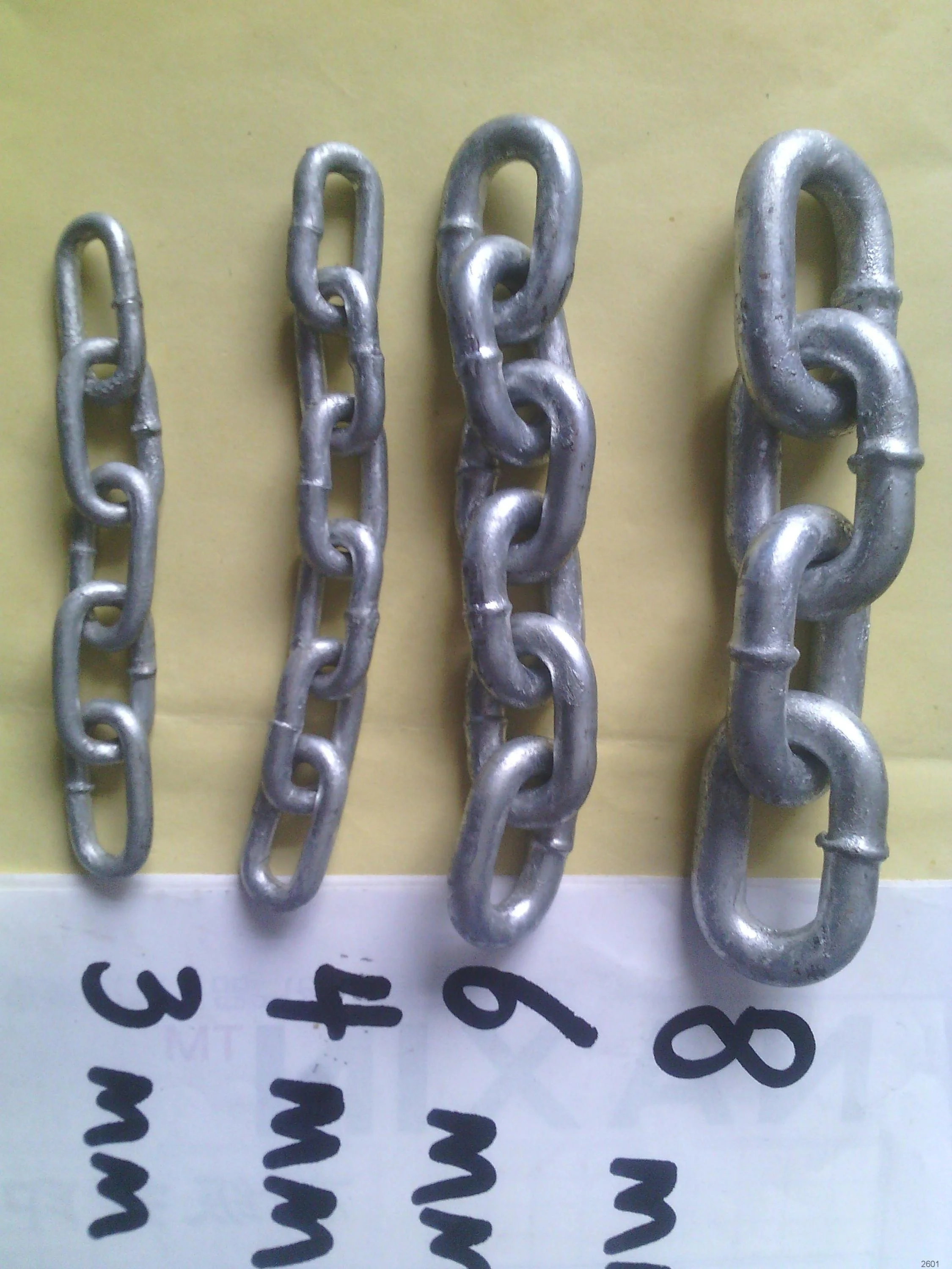 Mild Steel Welded Q235 Q195 3MM 4MM 5MM 6MM 7MM 8MM 9MM Korean Standard Hot Dip Galvanized Short Link Chain