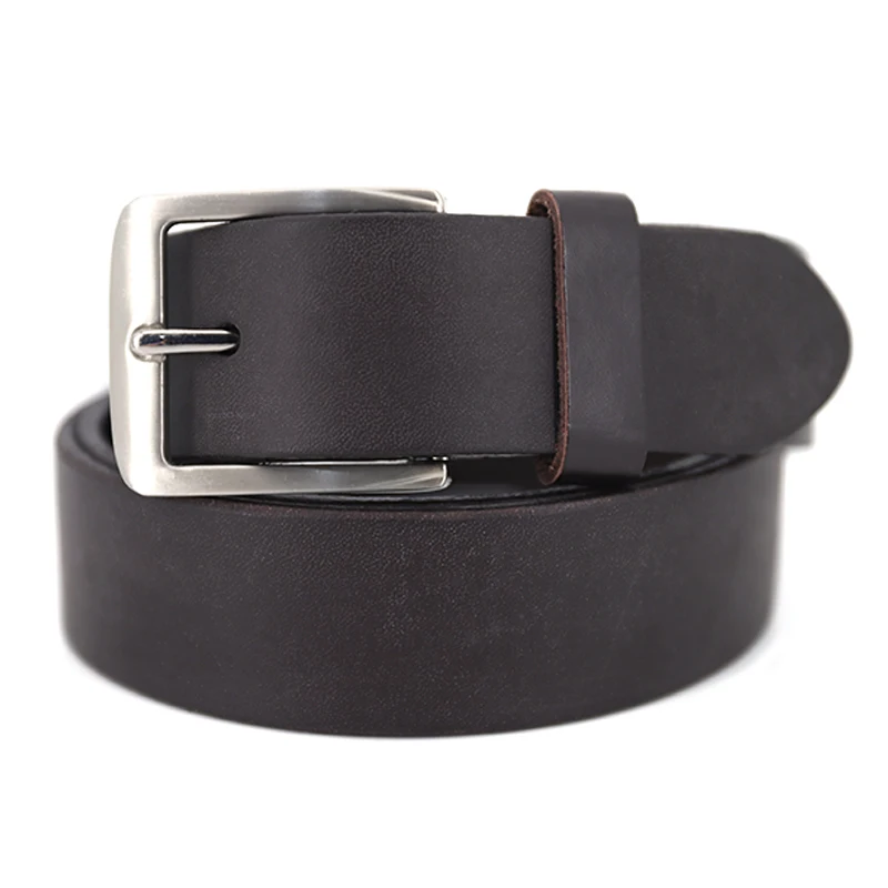 Vintage style pin buckle cow genuine leather belts high quality men real leather belt
