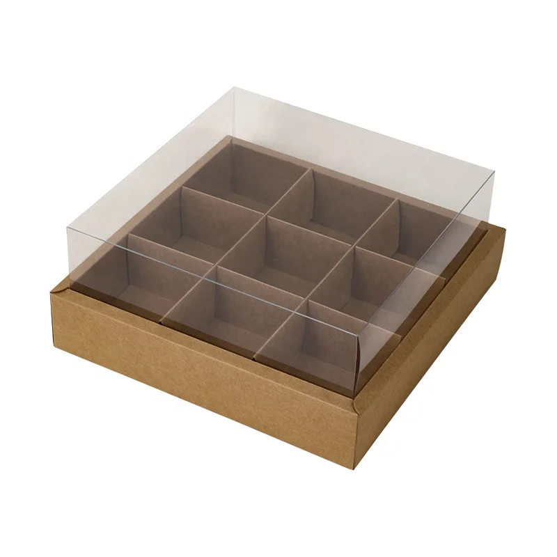 XJH Cookie Packaging Dessert Loaf Box for Bakery Dessert Box with Dividers Paper Box for Dessert Cakes Donut Packaging