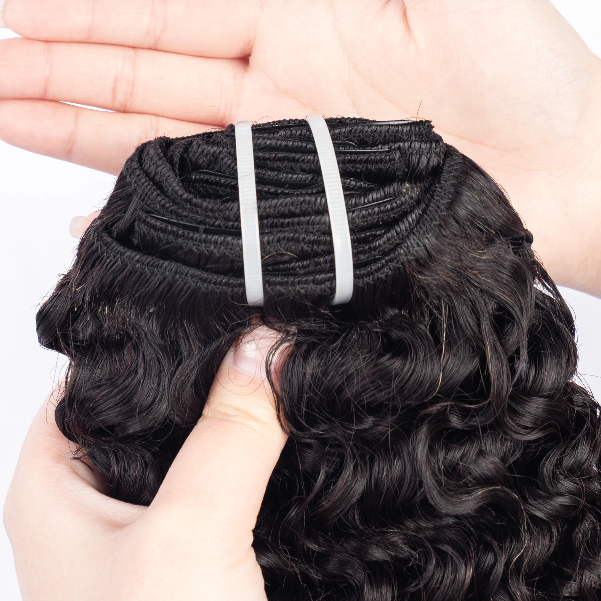 High Quality 100% Human Hair Unprocessed Seamless PU Invisible Cuticle Aligned Clip In Hair Extensions