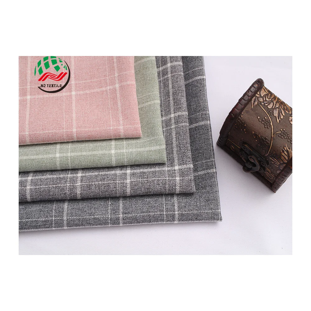 Wholesale 200gsm 91%Polyester 9%Rayon Yarn Dyed Fabric Ripstop Tartan Plaid Upholstery Fabric for School Uniforms