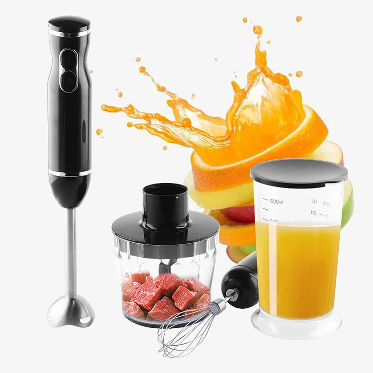 Immersion Hand Blender Electric Hand Held Blender Crusher Push Button Multifunctional Household Plastic 2 Speeds 3 in 1 300 1.5