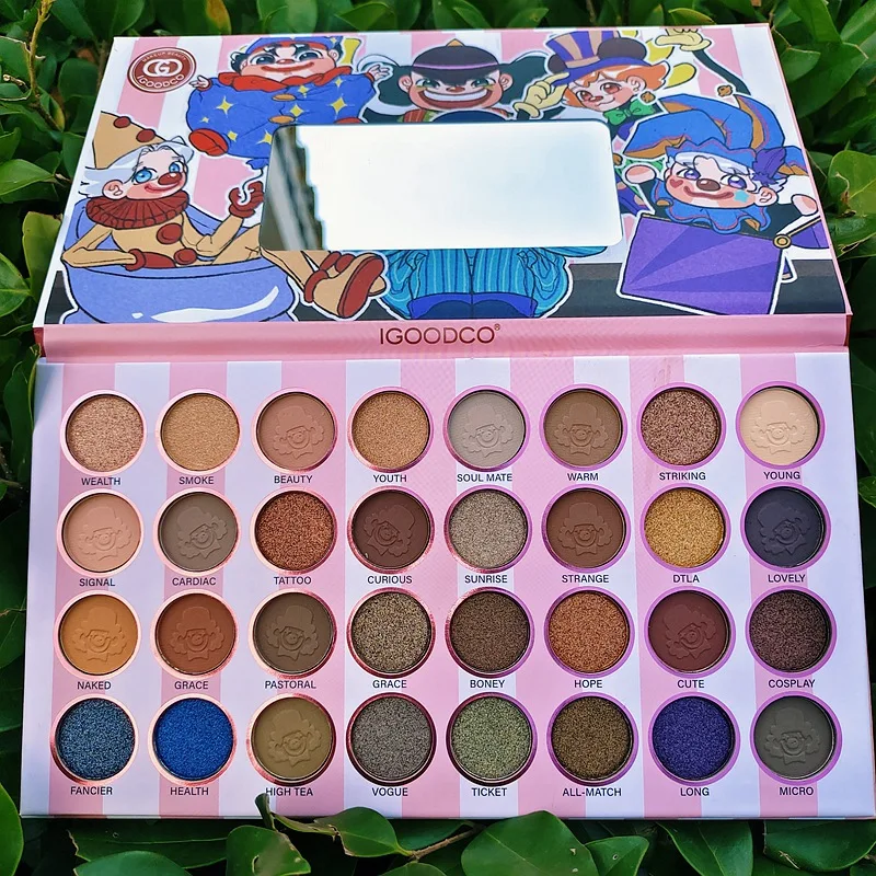 wholesale makeup glitter eyeshadow 32 color boxes eye shadow cardboard gift packaging boxes chrome foldable eyeshadow palette