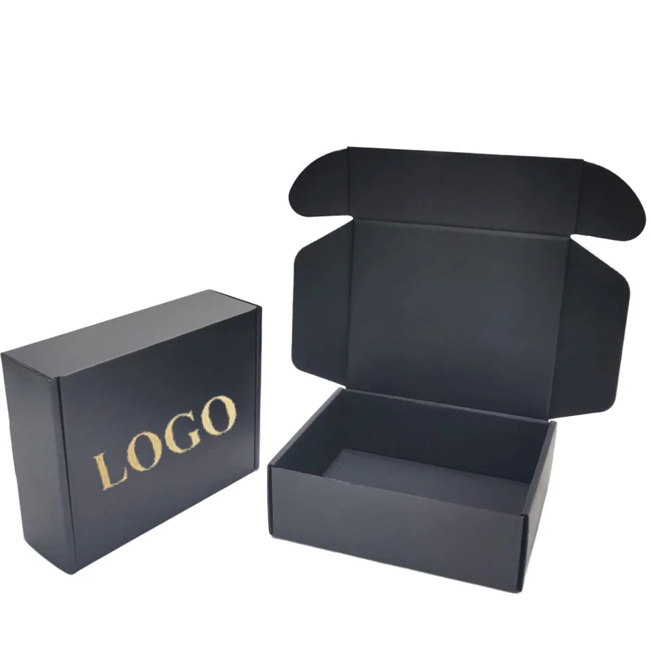Китай оптовая продажа на заказ напечатанный логотип Складная Подарочная бумажная коробка картонная черная доставка Гофрированная