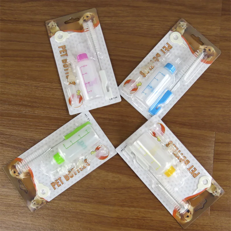 Cat Puppy Milk Water Nursing Bottle Waterer Feeder Kit With Extra Nipples and Brush