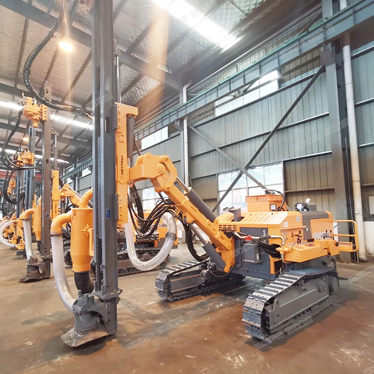 Factory price 73.5KW dth blast hole drilling rig Hengwang crawler rock drilling machine quarry drilling machine for granite