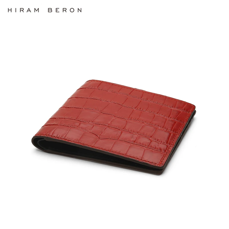 Hiram Beron High Quality Brand Red RFID Short Italian Genuine Leather Wallet for Women Ladies
