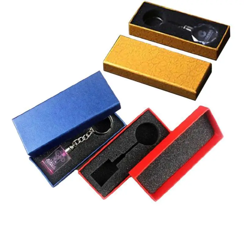 LED Keychain Crystal Colorful Light Key Crystal Keychain and can be Custom LOGO