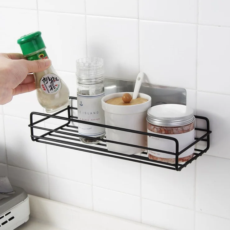 
Simple Design Metal Wire Iron Single Tier Bathroom Storage Basket Wall Mounted Cosmetic Container Rack 