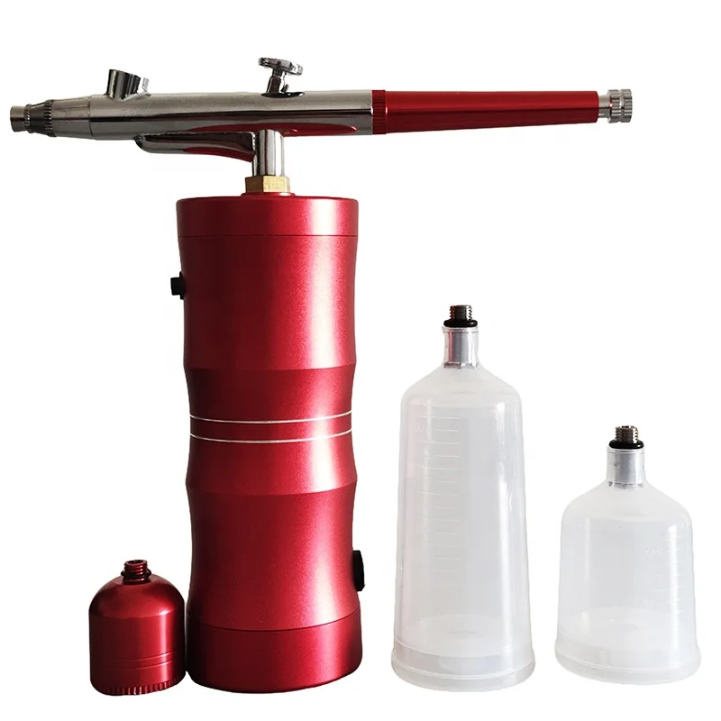 2024 hot selling 7.4V Custom New Makeup Airbrush Machine Spray Gun Facial Airbrush Set Nail Airbrush For Make Up Nail Art Paint