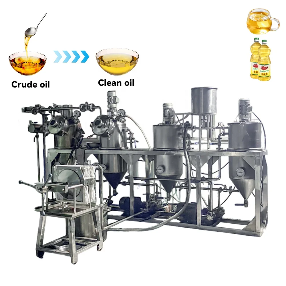 Mini Edible Oil Refining Machine Cooking Oil Refining Mill/Mini Crude Oil Refinery Equipment