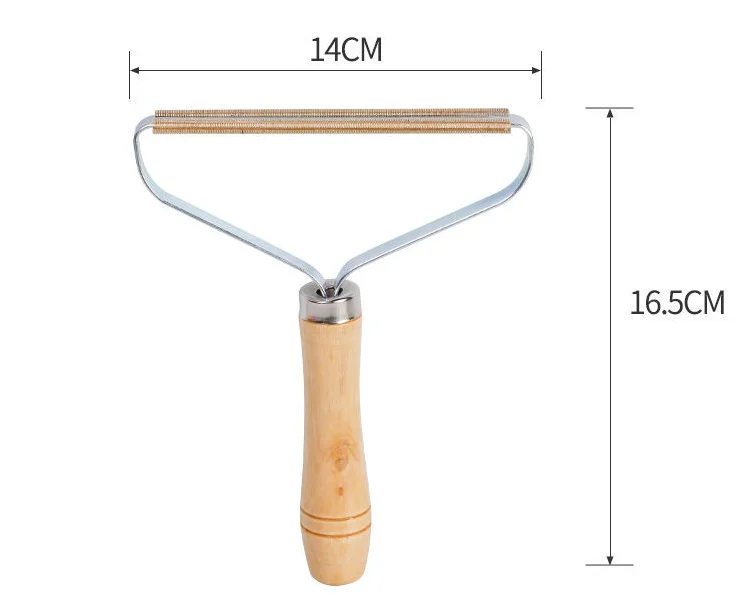 Mini Portable Reusable Fur Lint Remover Clothes Fuzz Fabric Hairball Quick Brush Tool Wooden Bamboo Handle Lint Roller for Cloth