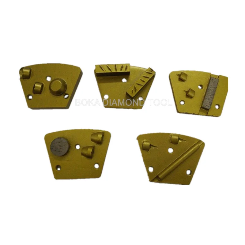 High quality Redi-lock trapezoid split PCD scraper plate for grinding epoxy remove mastic concrete floor diamond polishing pad